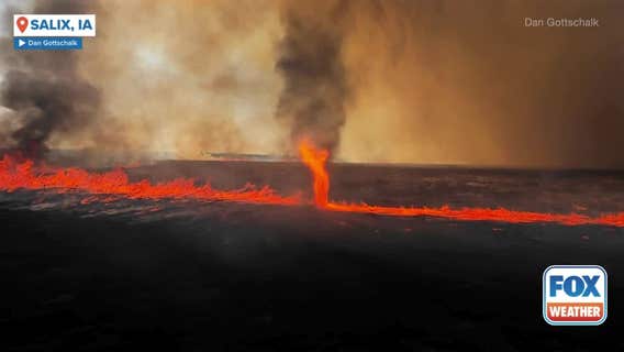 See it: 'Firenado' spins through burning Iowa field sparked by lightning